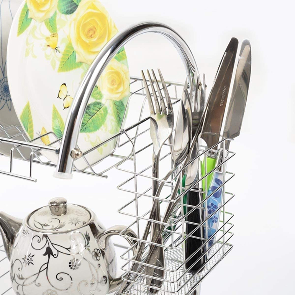 Scolapiatti a 2 Livelli Organizer Cucina Salvaspazio
