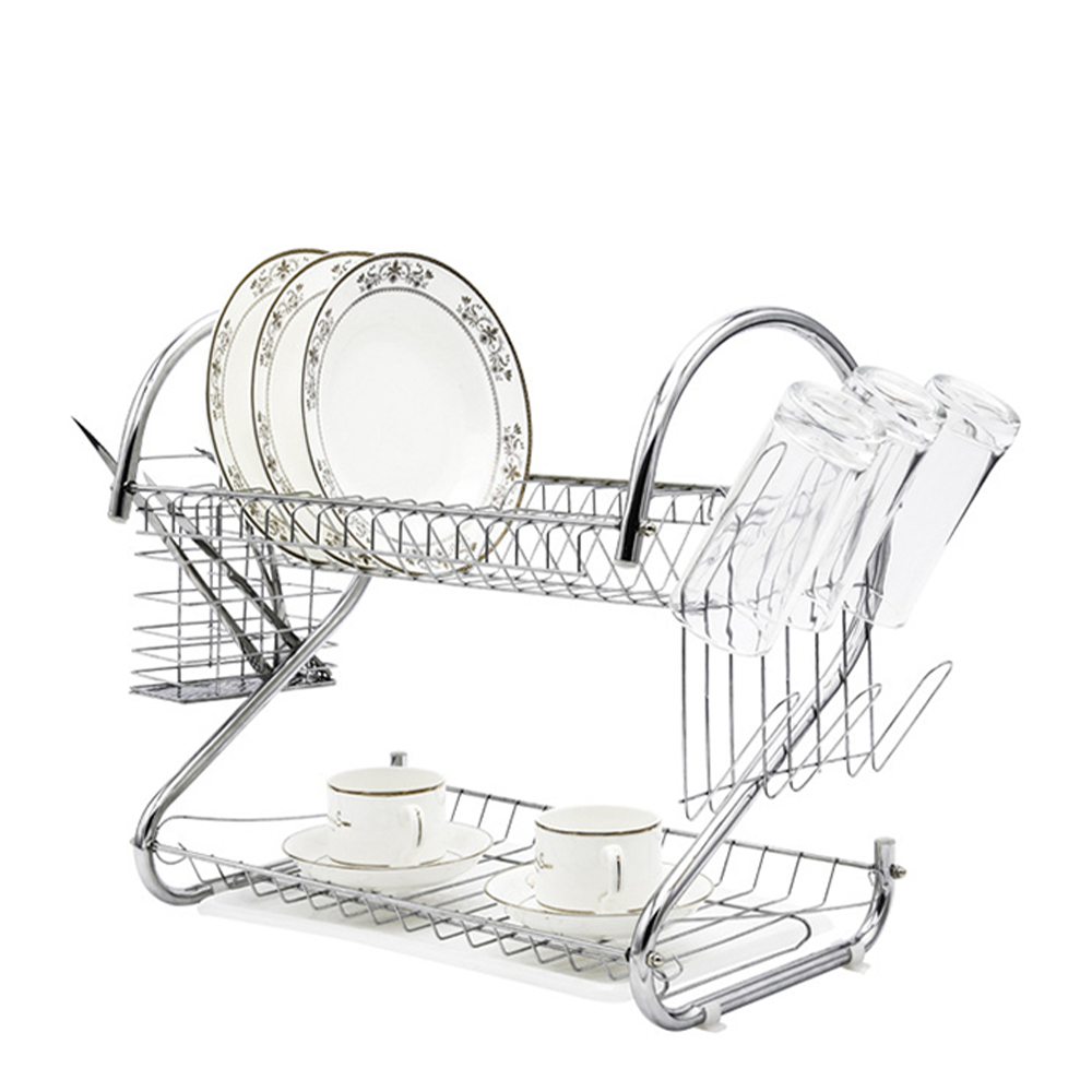 Scolapiatti a 2 Livelli Organizer Cucina Salvaspazio