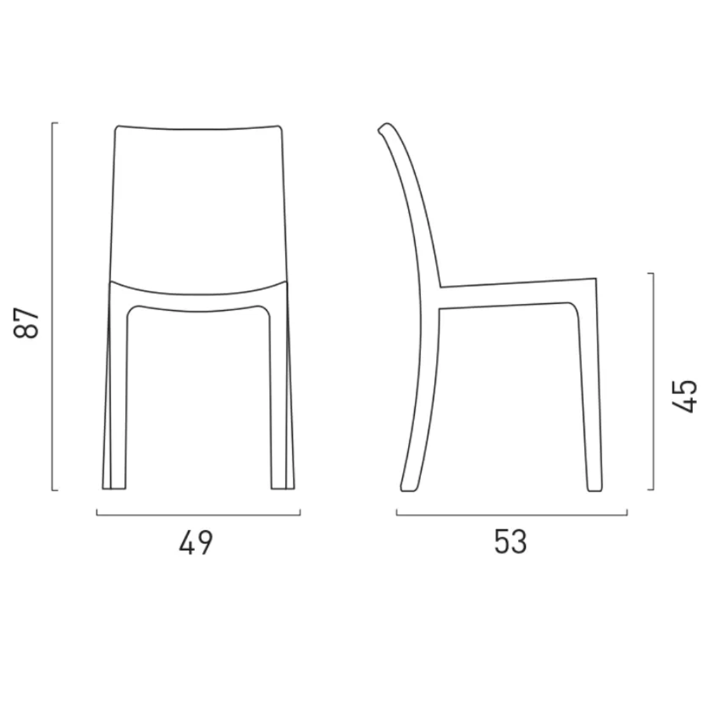 Sedia da Giardino Impilabile Rattan