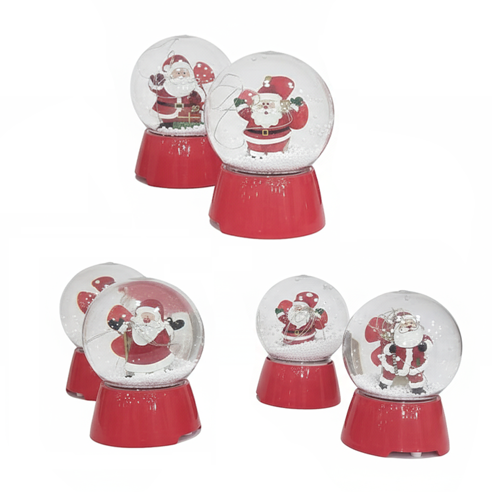 Palla di Neve LED Babbo Natale Effetto Neve Galleggiante