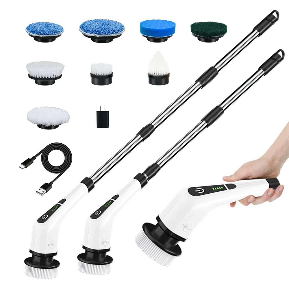 Spazzola Spin Elettrica Multiuso Scrub Rotante 9 in 1 per Pulizia Casa Profonda