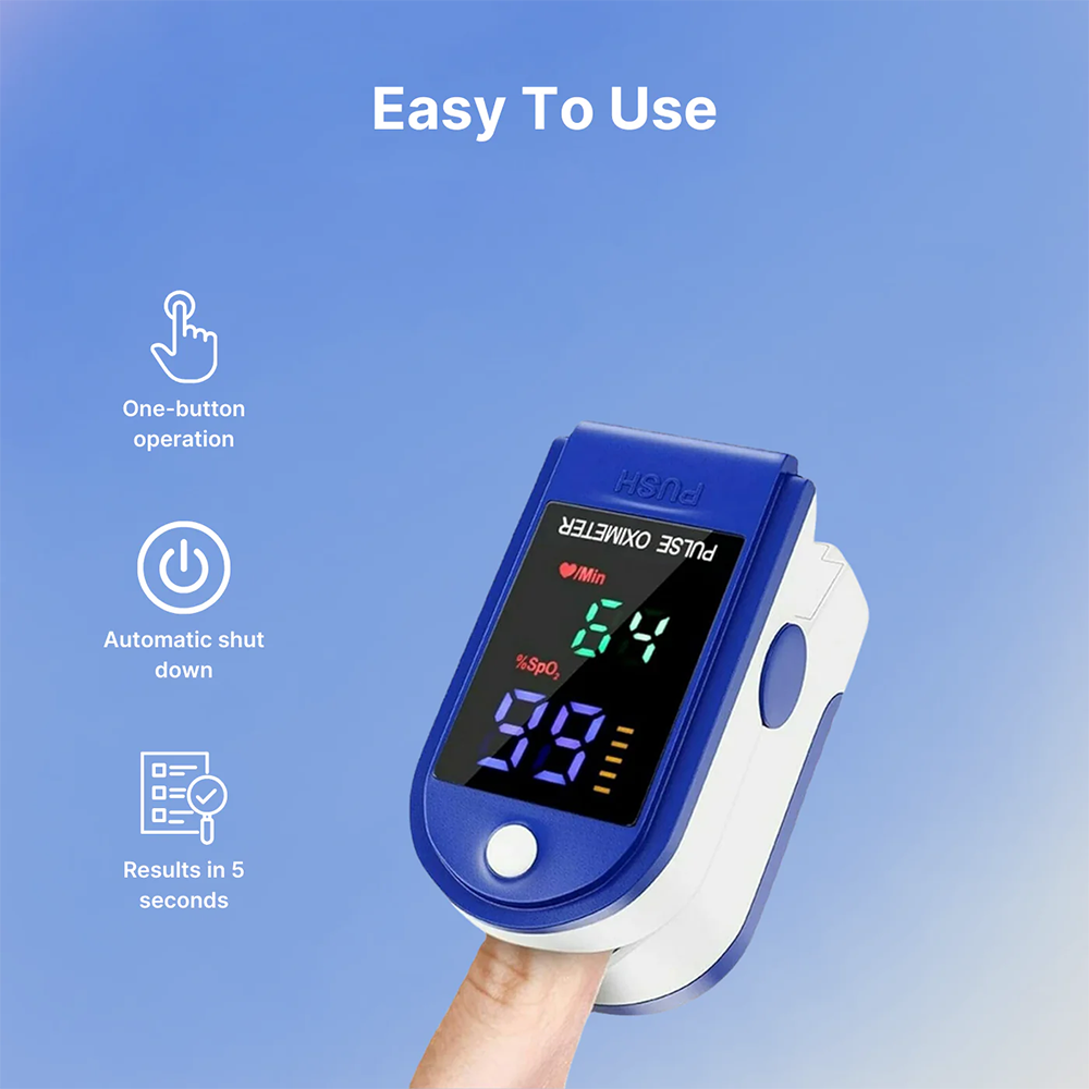Saturimetro Digitale Portatile – Monitoraggio SpO2 e Frequenza Cardiaca