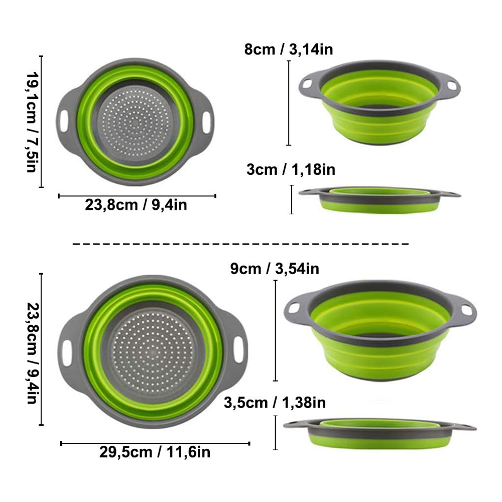Set Scolapasta Salvaspazio Pieghevoli