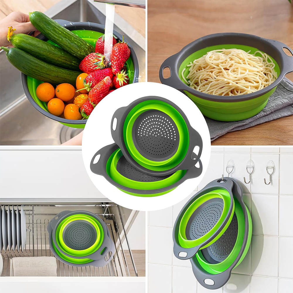 Set Scolapasta Salvaspazio Pieghevoli