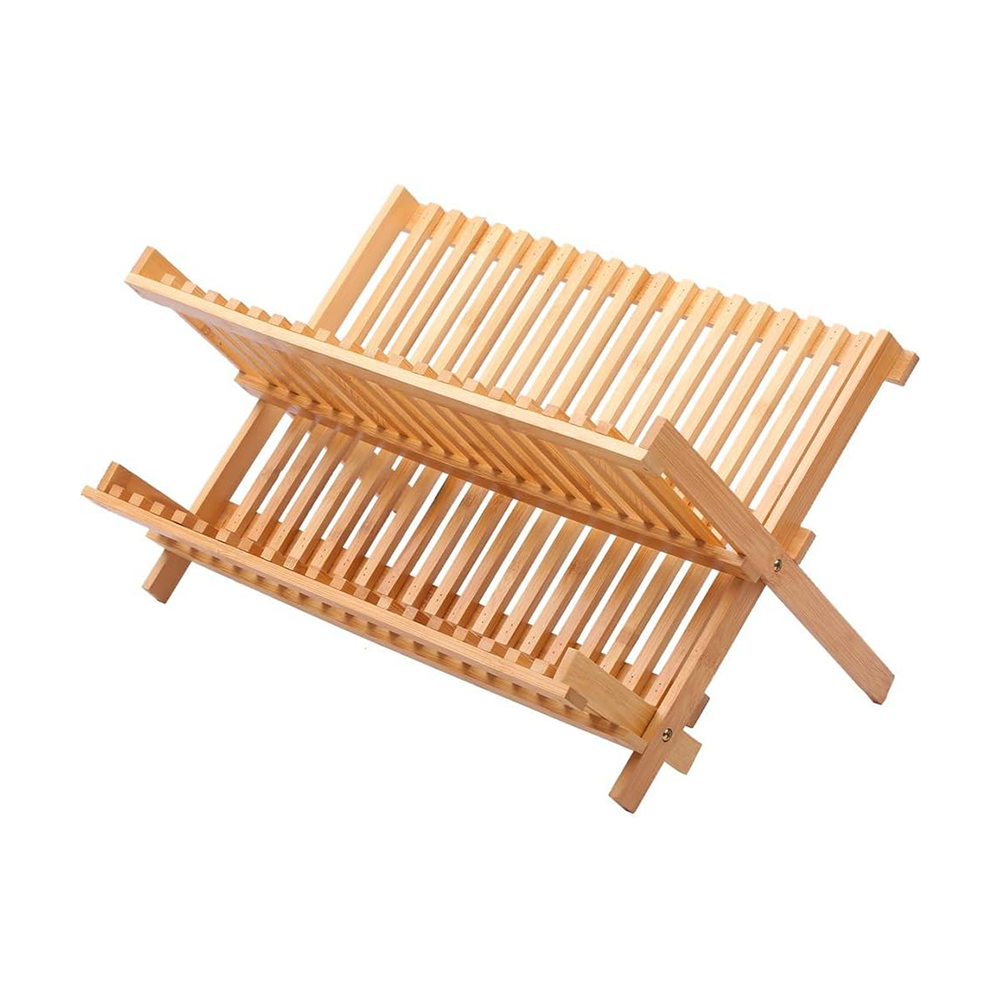 Portapiatti a Due Livelli in Bamboo