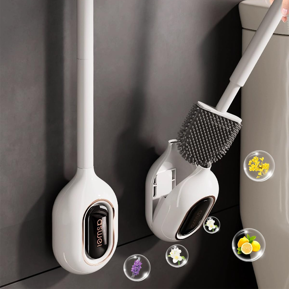 Scopino WC Silicone Igienico Salvaspazio con Montaggio a Parete