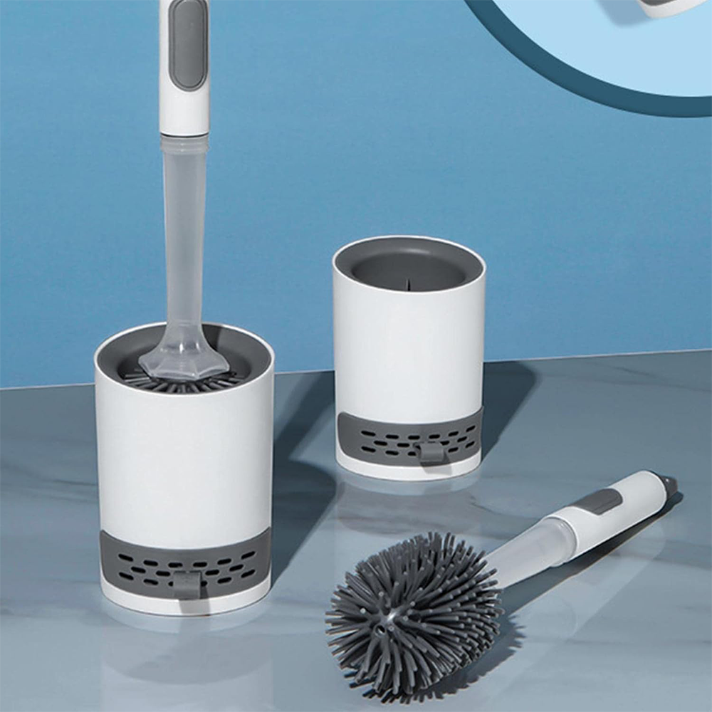 Scopino WC in Silicone con Dispenser Integrato e Manico Lungo
