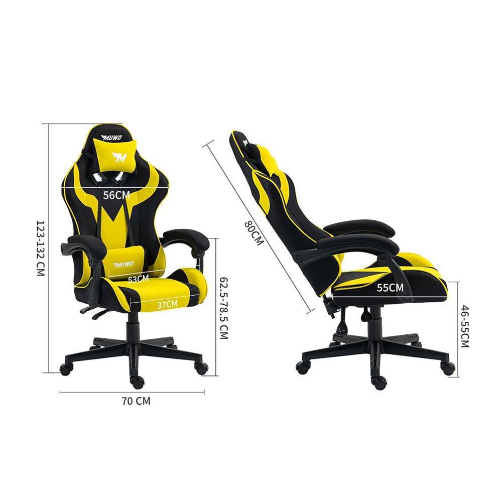 Sedia da Gaming Ergonomica Regolabile con Supporto Lombare