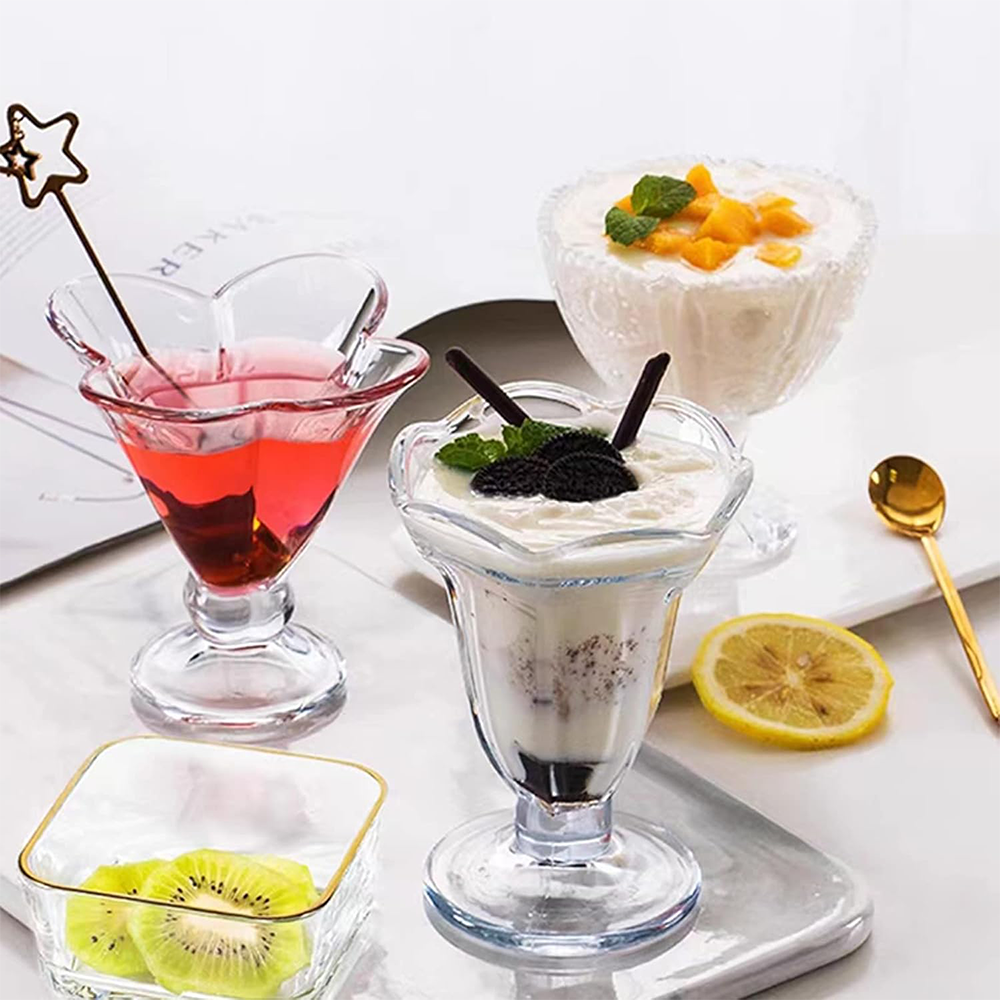 EleganceGlass - Set 6 Coppe da Dessert in Vetro Premium