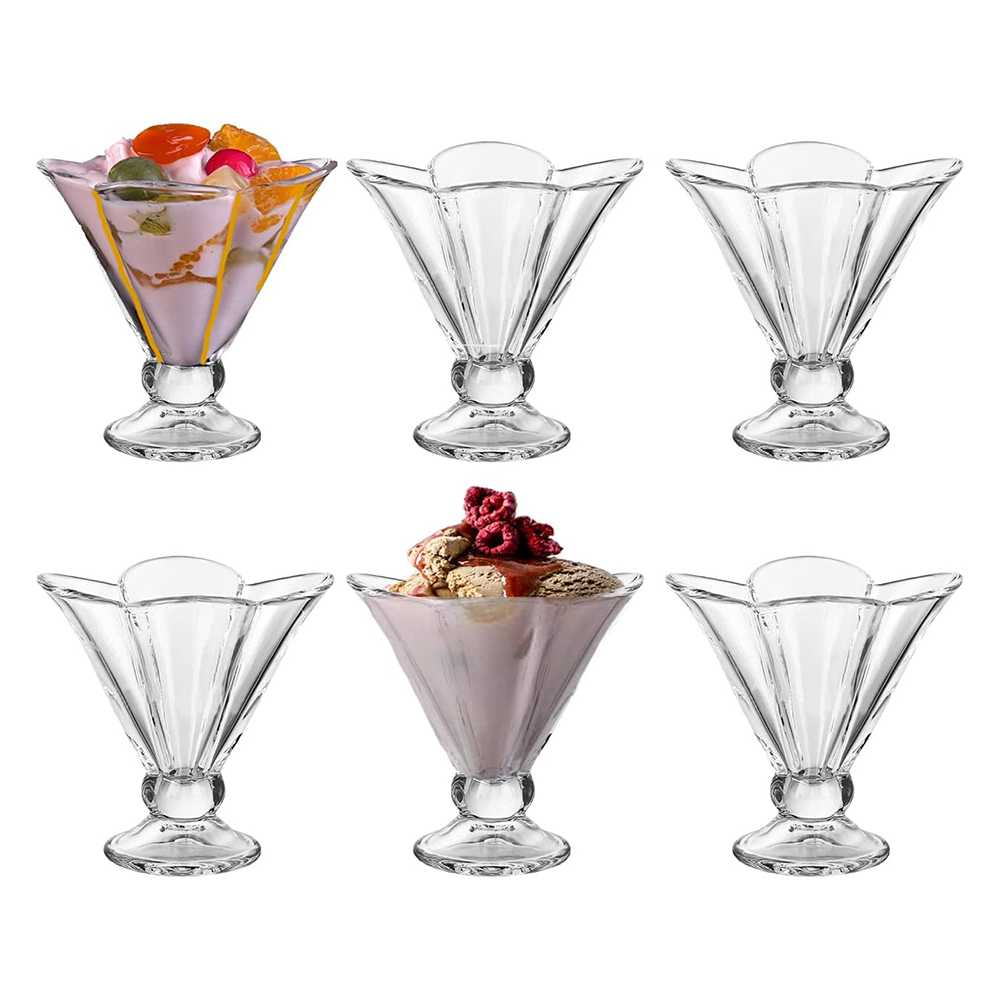 EleganceGlass - Set 6 Coppe da Dessert in Vetro Premium