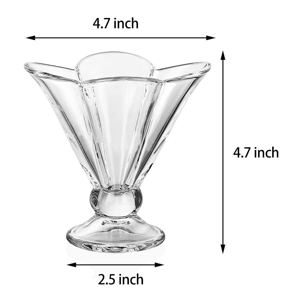 EleganceGlass - Set 6 Coppe da Dessert in Vetro Premium
