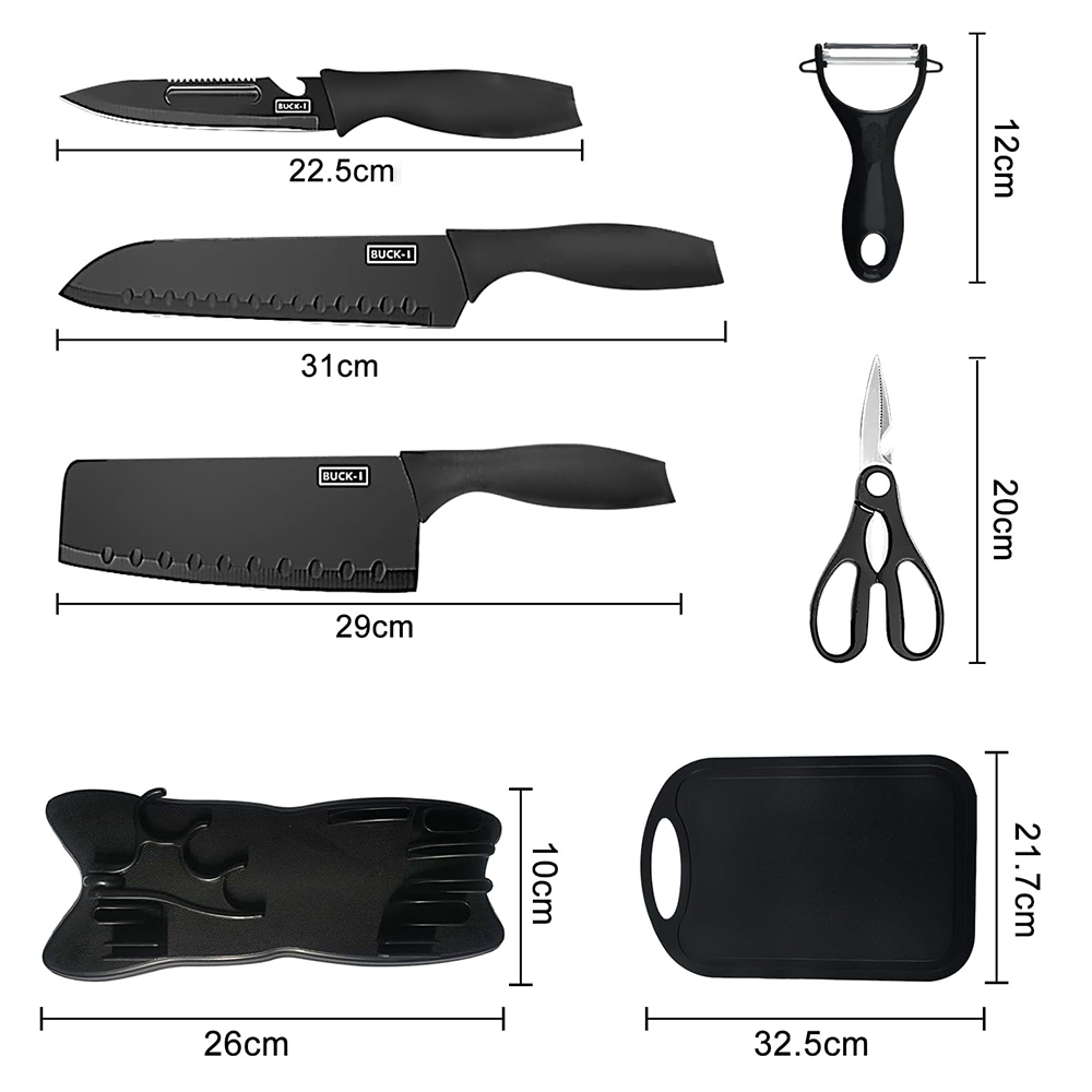 Coltelli da Cucina Professionali 7 Pezzi con Supporto