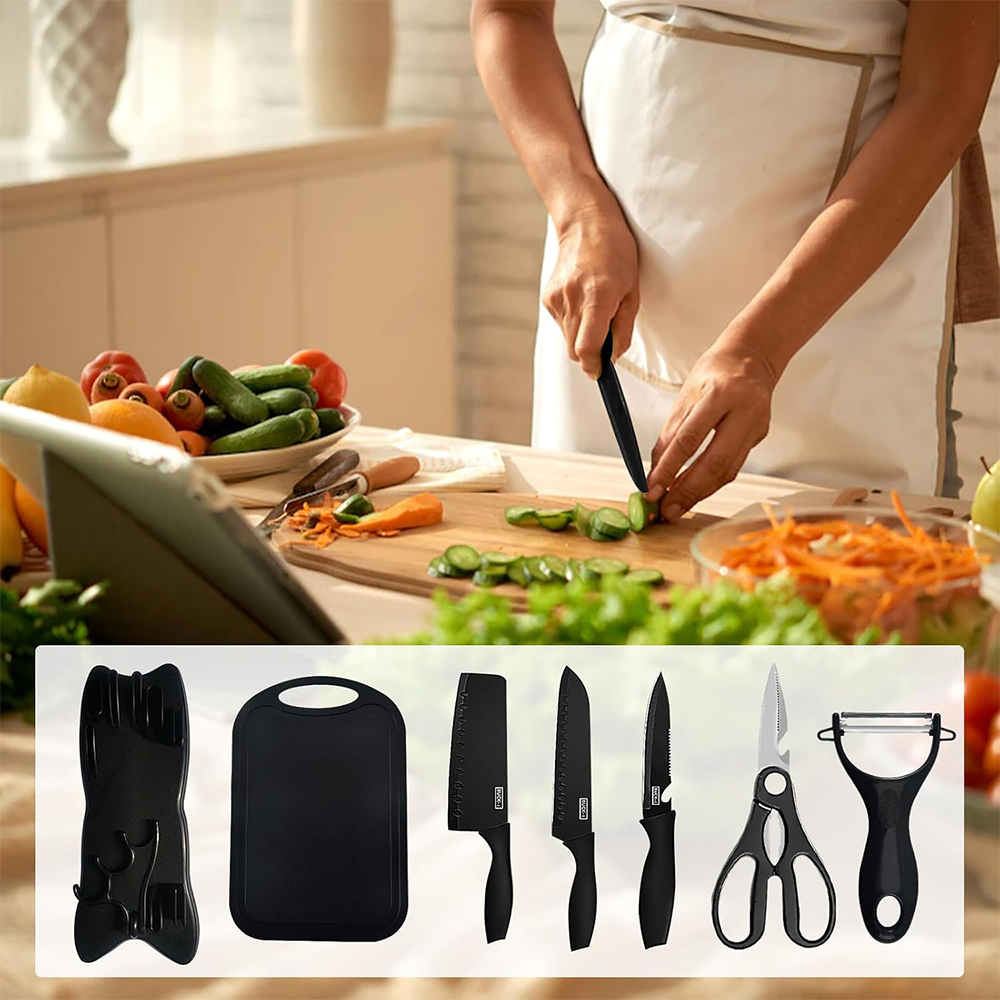 Coltelli da Cucina Professionali 7 Pezzi con Supporto