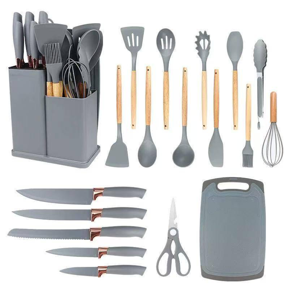 Utensili da Cucina in Silicone con Coltelli Set da 19