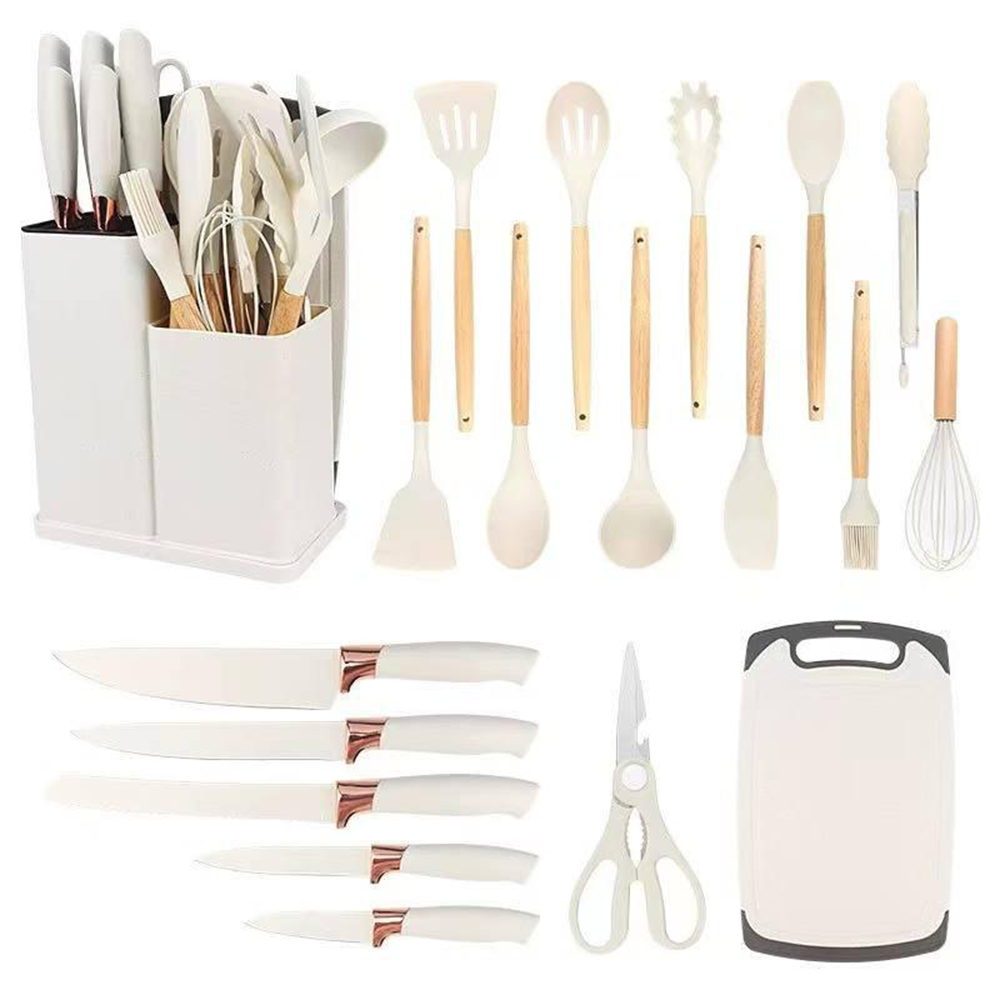 Utensili da Cucina in Silicone con Coltelli Set da 19