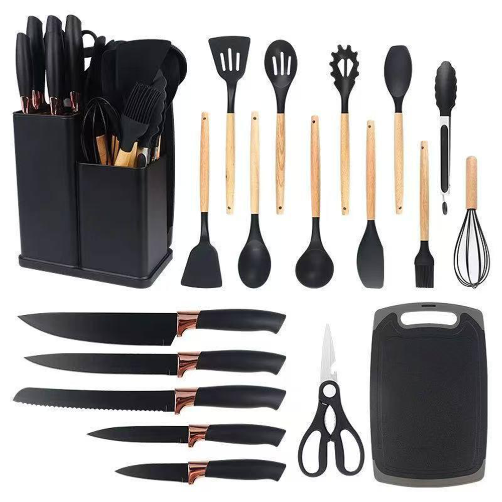 Utensili da Cucina in Silicone con Coltelli Set da 19