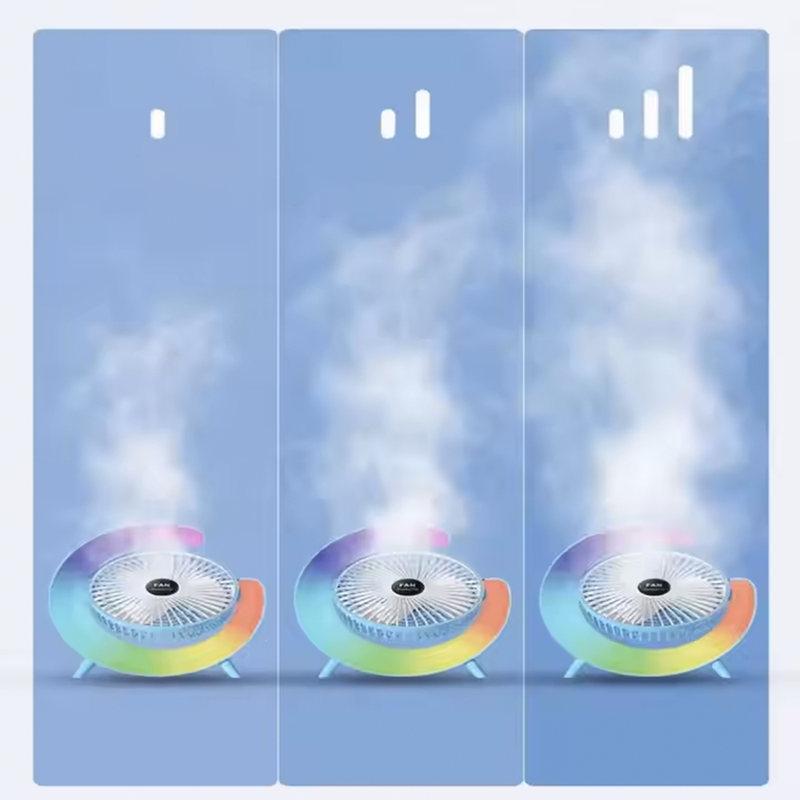 Space Fan Ventilatore da Tavolo con Luce RGB