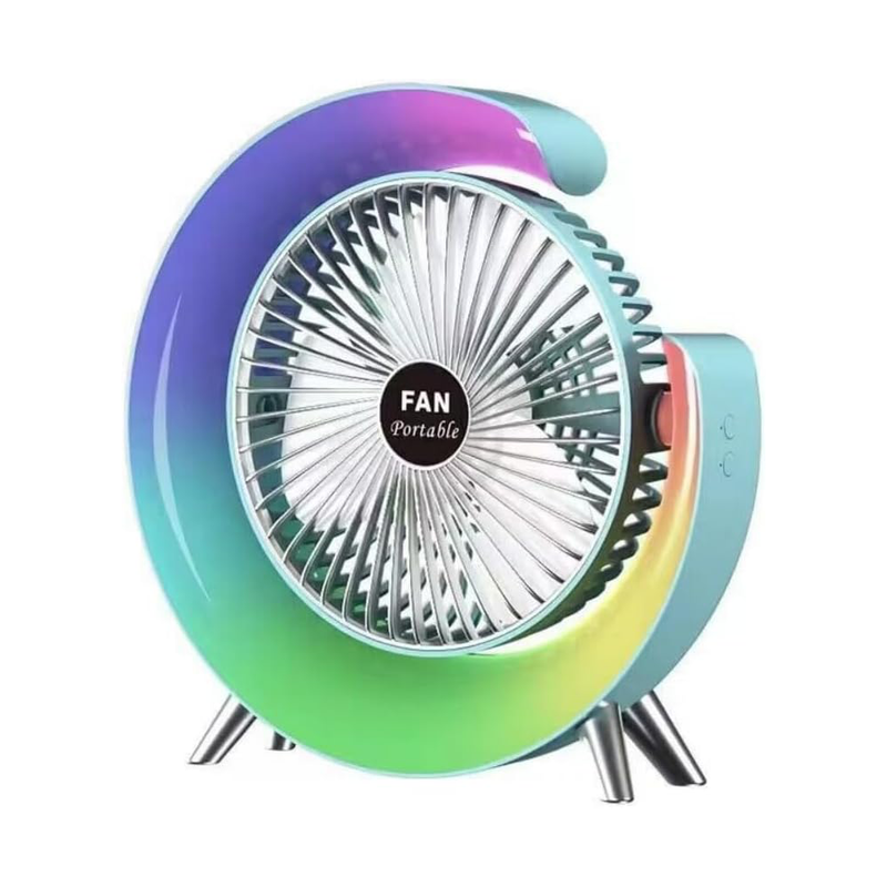 Space Fan Ventilatore da Tavolo con Luce RGB