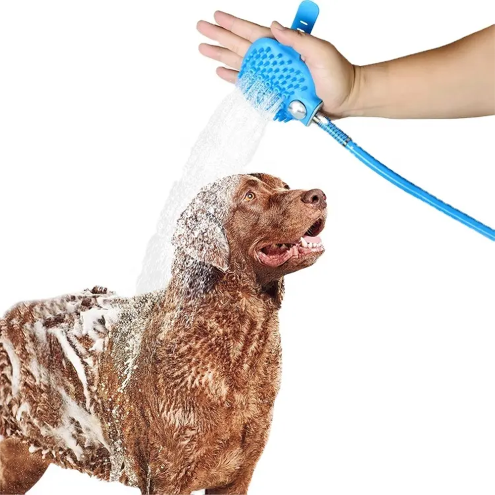 Spazzola da Bagno per Animali con Tubo Integrato
