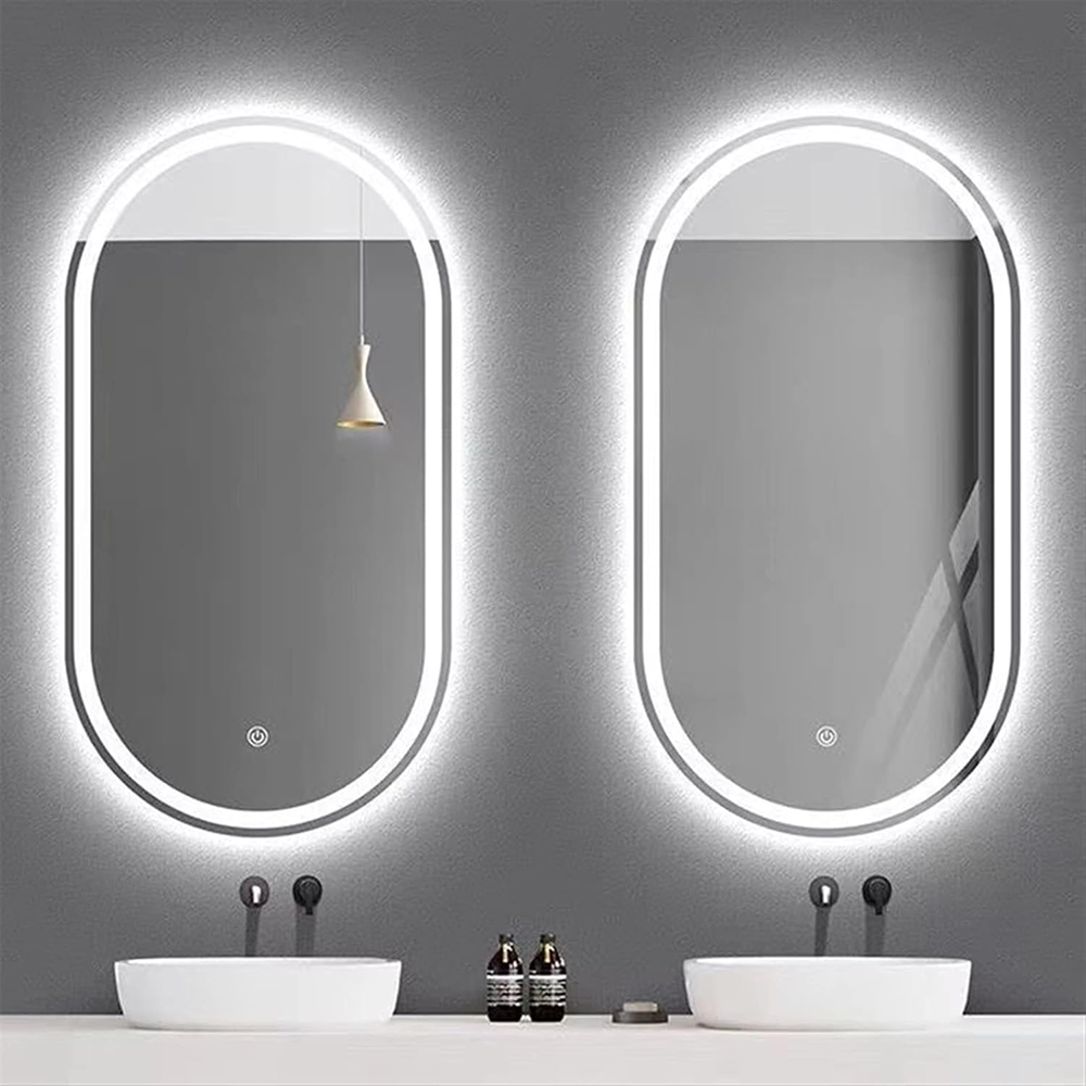 Specchio Ovale LED da Bagno con Retroilluminazione Regolabile Touch
