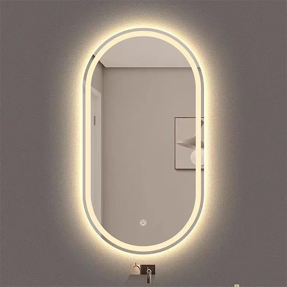 Specchio Ovale LED da Bagno con Retroilluminazione Regolabile Touch