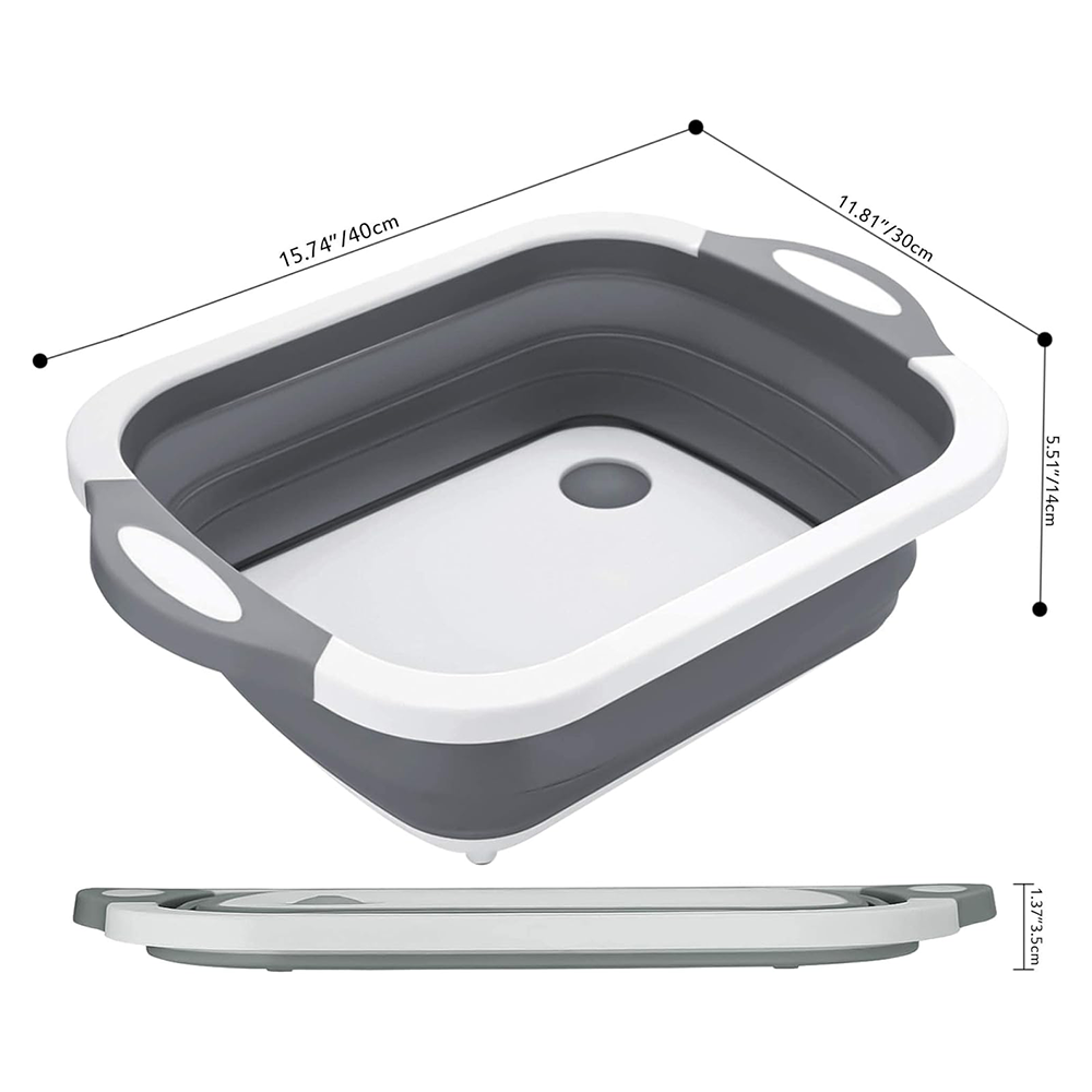 Tagliere Pieghevole 3 in 1 Multiuso da Cucina Lavello e Cestino Salvaspazio
