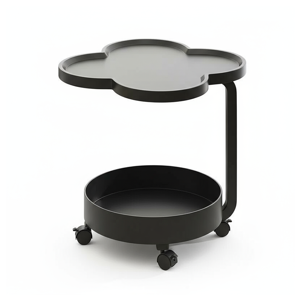 Tavolino Multifunzionale a 2 Livelli con Bordo Rialzato