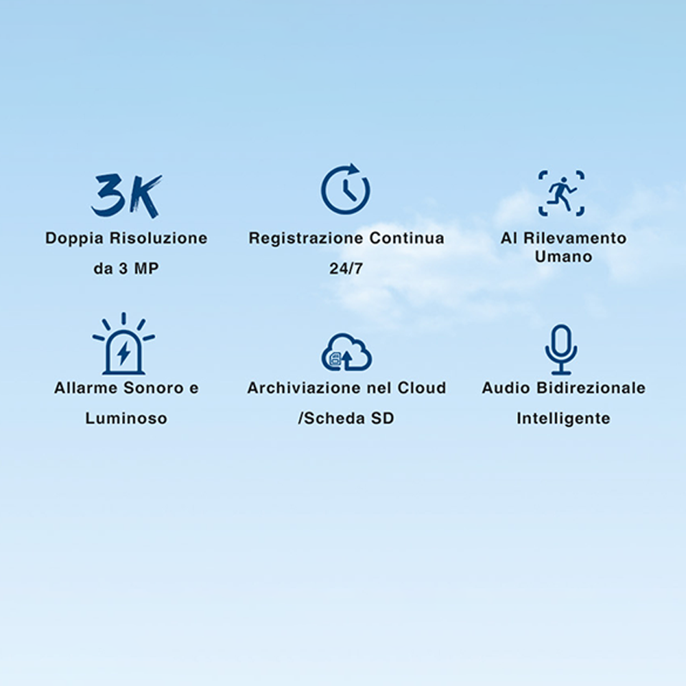 Telecamera Wi-Fi Esterno 2.5K Visione Notturna