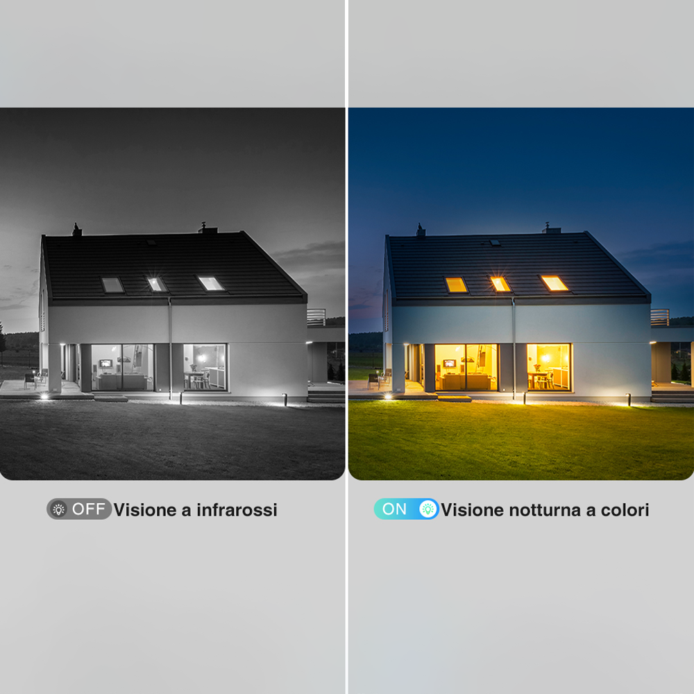 Telecamera Wi-Fi Esterno 2.5K Visione Notturna