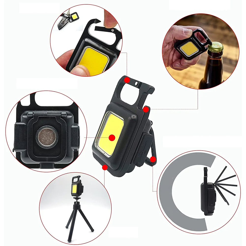 Torcia LED Portachiavi Ricaricabile USB, Ultra Luminosa e Impermeabile