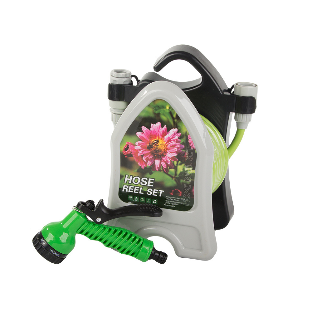 Tubo da Giardino Estensibile con Pistola a Spruzzo e Supporto Avvolgitubo