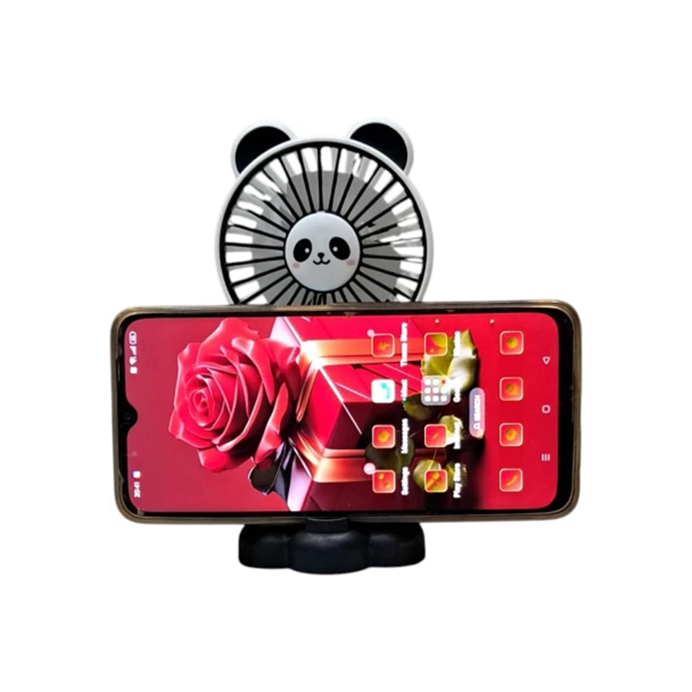 Ventilatore Portatile Ricaricabile USB con Supporto Smartphone