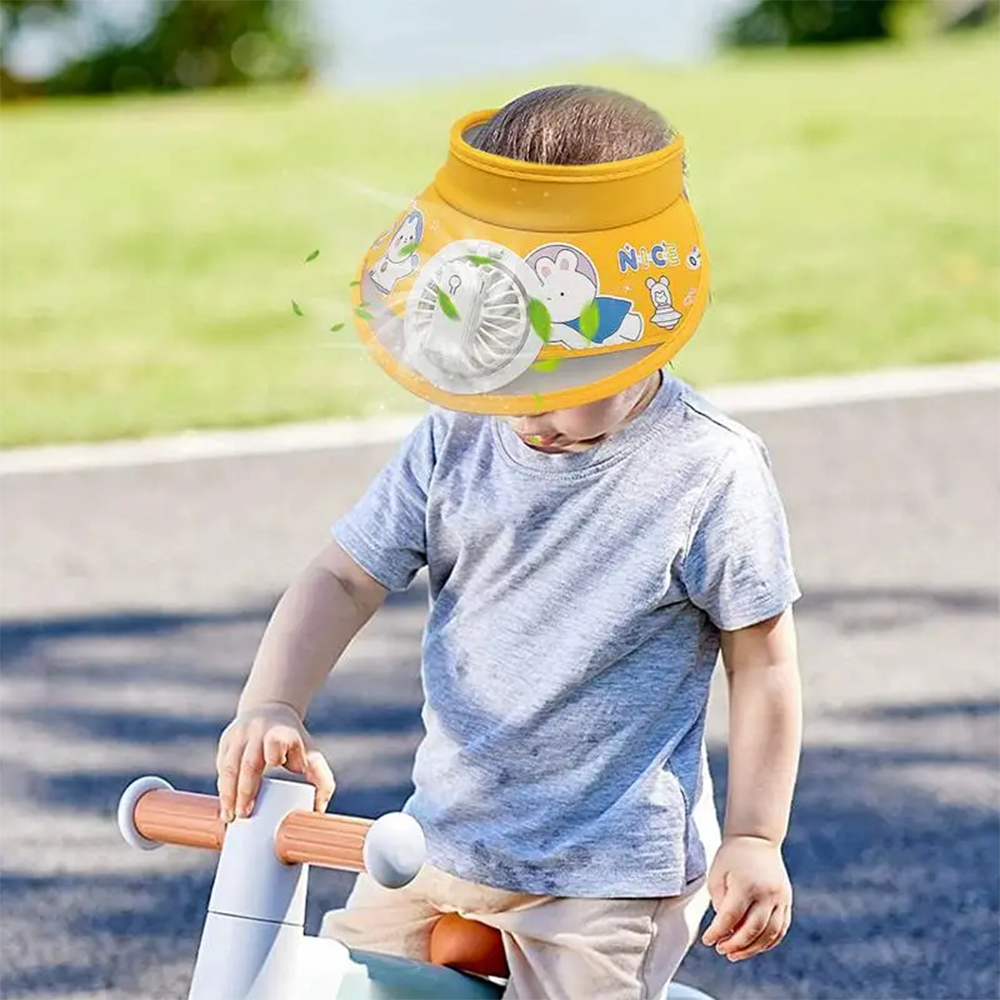Visiera Estiva con Ventilatore Integrato per Bambini – Cappello Protettivo e Rinfrescante