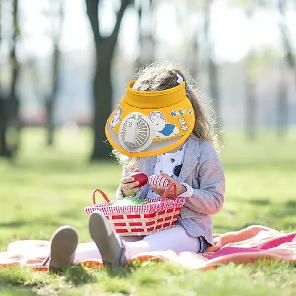 Visiera Estiva con Ventilatore Integrato per Bambini – Cappello Protettivo e Rinfrescante