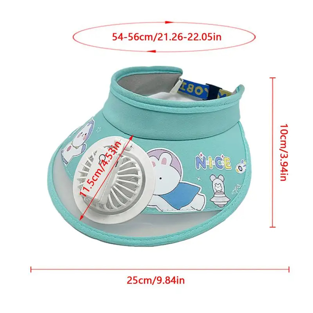 Visiera Estiva con Ventilatore Integrato per Bambini – Cappello Protettivo e Rinfrescante