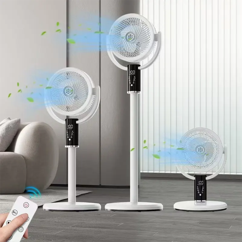 Ventilatore a Piantana Silenzioso con Telecomando, Display LED e Oscillazione 3D – 8 Velocità + Timer 8h