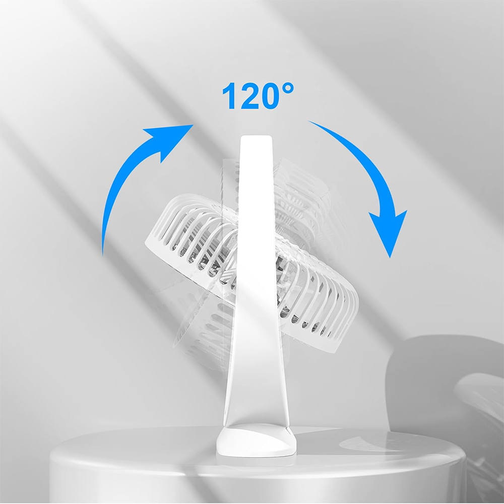 Ventilatore da Tavolo USB – 3 Velocità e Angolo Regolabile 240°