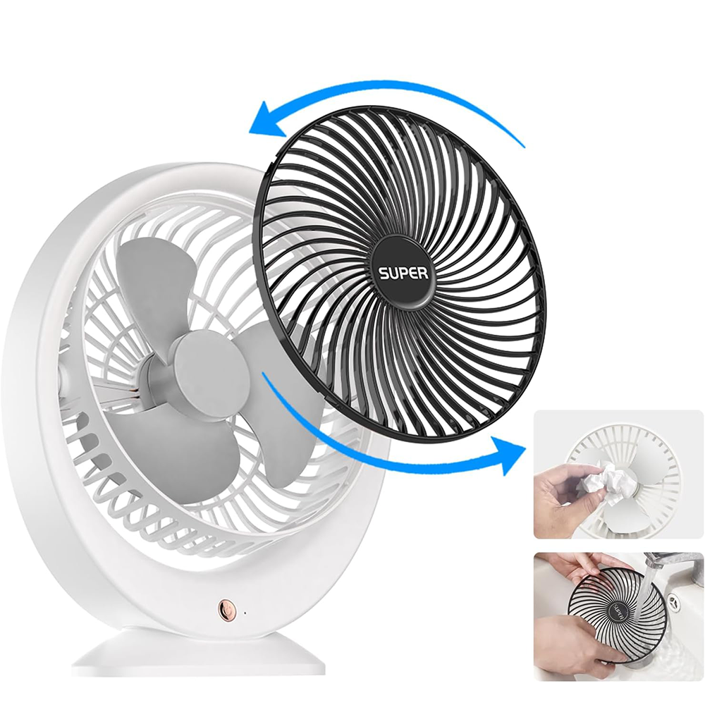 Ventilatore da Tavolo USB – 3 Velocità e Angolo Regolabile 240°