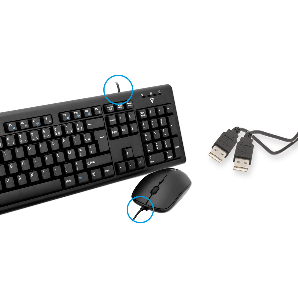 Tastiera e Mouse USB Ergonomico Multimediale