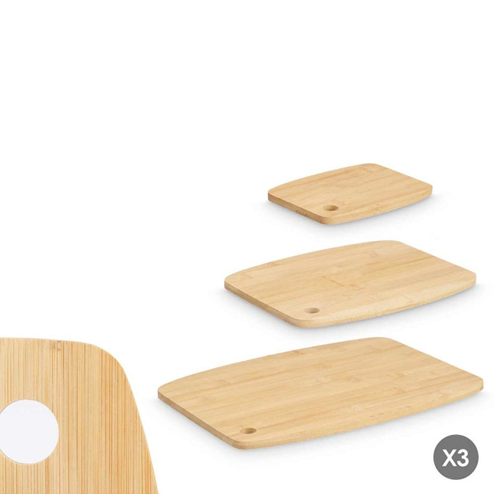 Set 3 taglieri in bambù senza manico