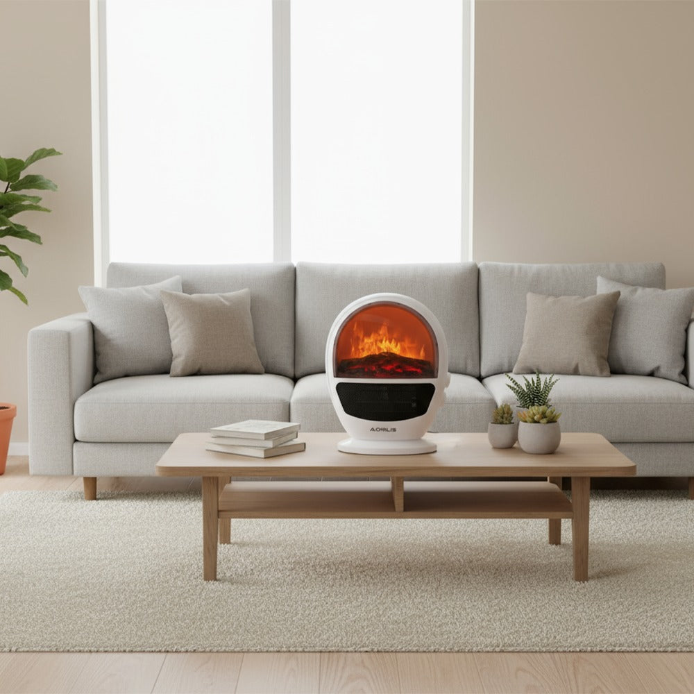 Termoventilatore Elettrico con Effetto Caminetto