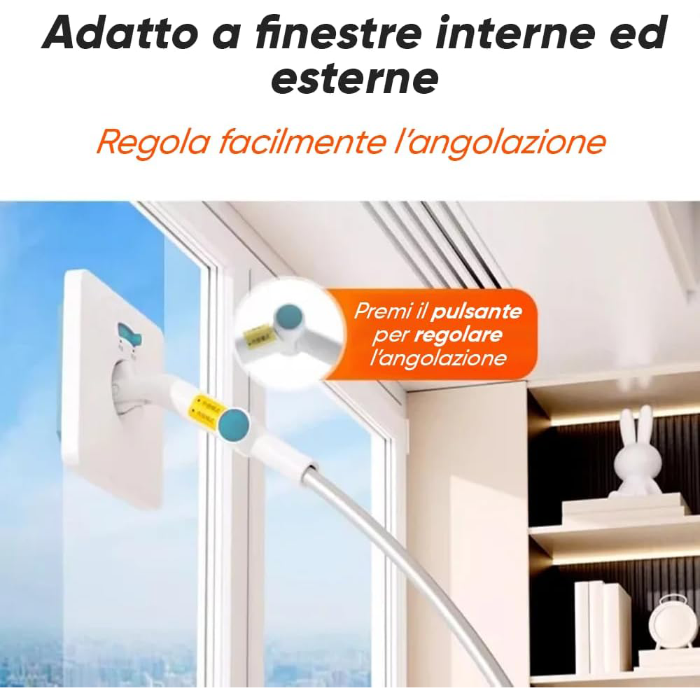 Lavavetri Tergivetro 2 in 1 con Asta Ricurva