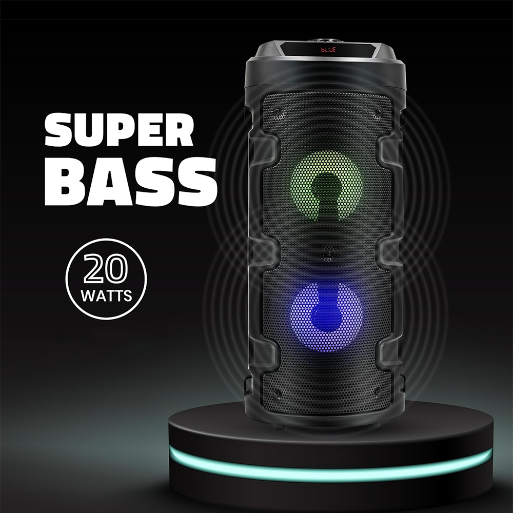 Altoparlante Wireless Bluetooth Stereo Super Bass con LED