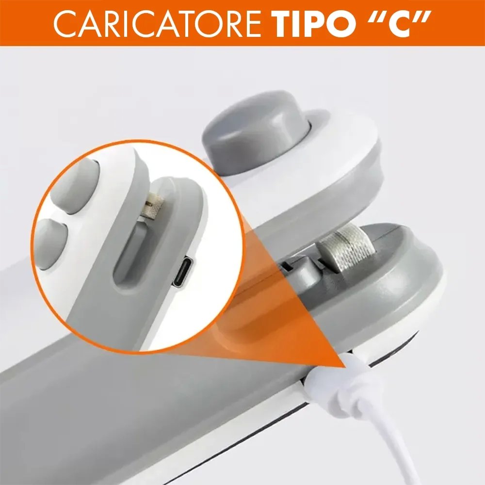 Sigillatrice Portatile Ricaricabile Termosaldatore Sacchetti Plastica Alimenti Freschi