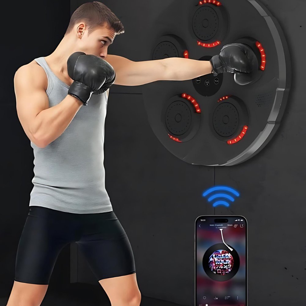 Macchina da Boxe Intelligente con LED e Bluetooth da Parete per Allenamento Domestico