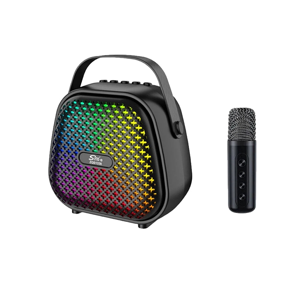 Cassa Karaoke Portatile Mini 8W con Microfono e Luci RGB