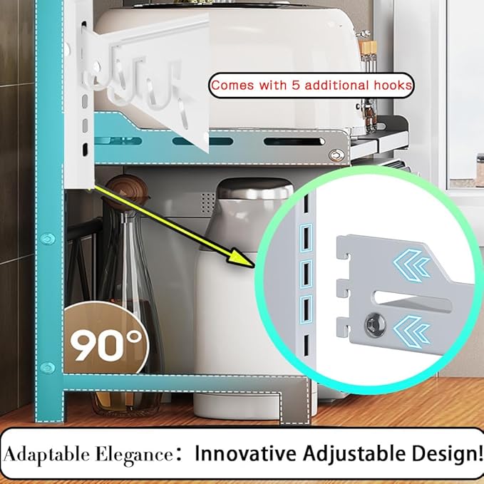 Mensola Cucina Regolabile per Microonde in Acciaio