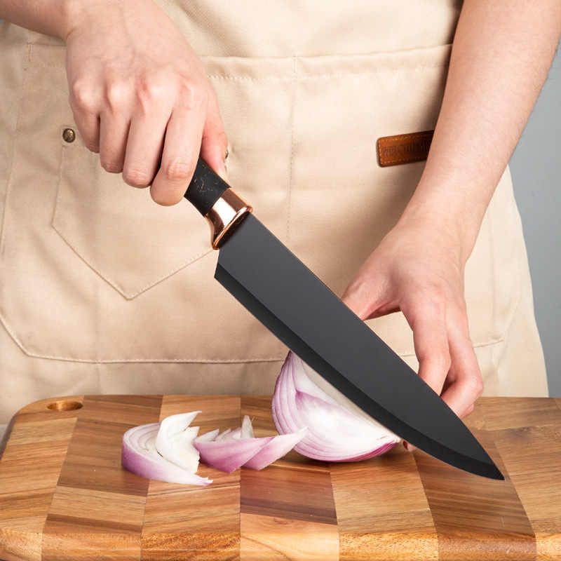 Coltelli da Cucina 9 Pezzi in Acciaio Inox con Supporto Acrilico