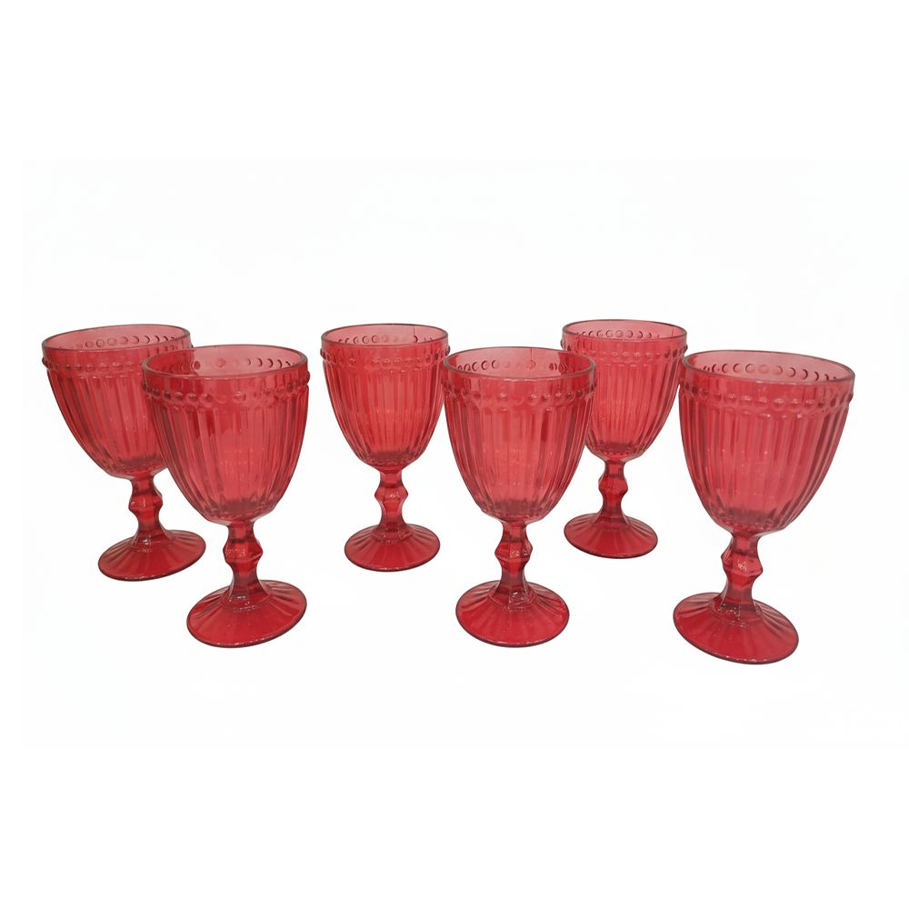 Set 12 Calici Vetro Rosso 330 ml