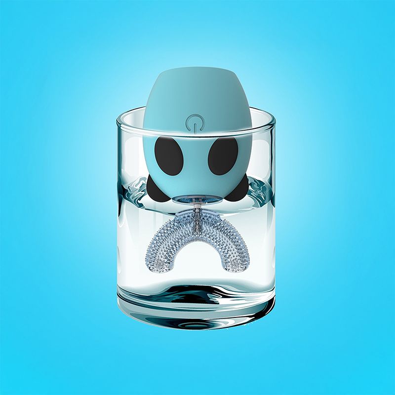 Spazzolino Elettrico Bambini Ultrasuoni a Forma di U Delicato e Divertente